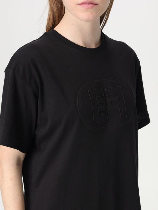 25FW 엘리자베타프랜치 반팔 티셔츠 MA60N 110 Black - ELISABETTA FRANCHI