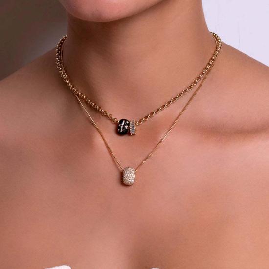 아디나 레이터 목걸이/팬던트 조디악 세라믹 + 다이아몬드 빅 비즈 옐로우 골드 - ADINA REYTER