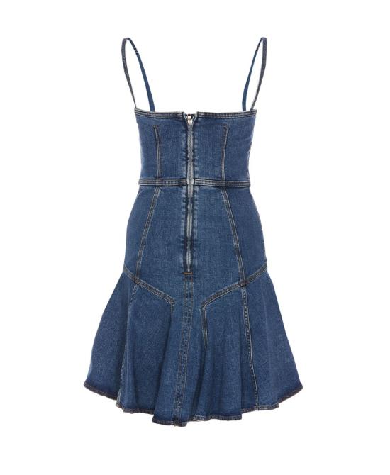  알렉산더 맥퀸 미디 원피스 757459QMACH4164 BLUE STONE WASH - ALEXANDER MCQUEEN