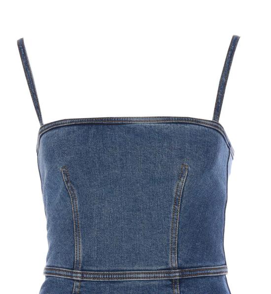  알렉산더 맥퀸 미디 원피스 757459QMACH4164 BLUE STONE WASH - ALEXANDER MCQUEEN