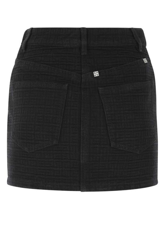 지방시 올오버 4G 패턴 데님 숏 스커트 BW40J350PQ 001 Black - GIVENCHY