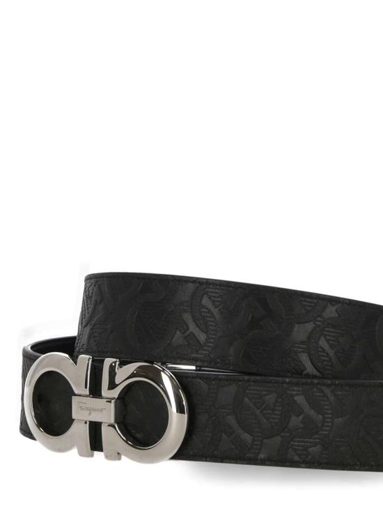25FW 살바토레 페라가모 간치니 레더 벨트 675542724127 Black - SALVATORE FERRAGAMO