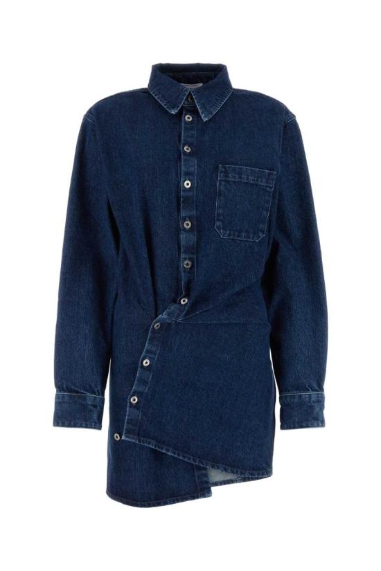  오프화이트 미디 원피스 OWYM021S24DEN001 4646 BLUEBLUE