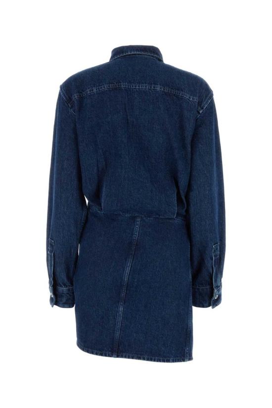  오프화이트 미디 원피스 OWYM021S24DEN001 4646 BLUEBLUE - OFF WHITE