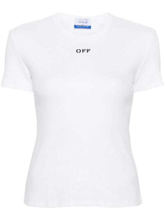  오프화이트 반팔 티셔츠 OWAA065C99JER005 0110 WHITE BLACK