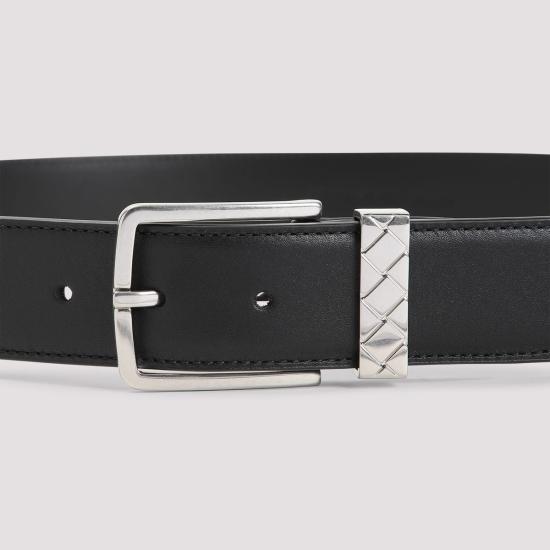 25SS 보테가베네타 가죽 벨트 793876 VALKO 8803 Black - BOTTEGA VENETA