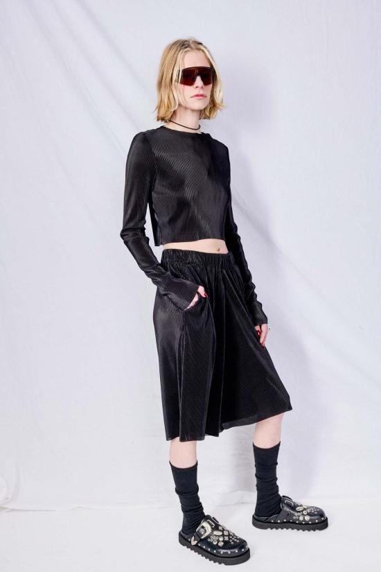  어셈블리 뉴욕 숏팬츠 어셈블리 블랙 플리세 롱 숏 - ASSEMBLY NEW YORK