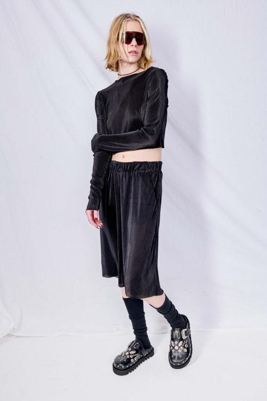  어셈블리 뉴욕 숏팬츠 어셈블리 블랙 플리세 롱 숏 - ASSEMBLY NEW YORK