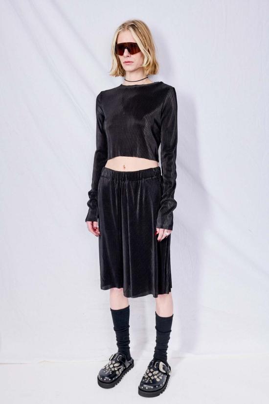  어셈블리 뉴욕 숏팬츠 어셈블리 블랙 플리세 롱 숏 - ASSEMBLY NEW YORK