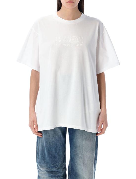 25SS MM6 메종마르지엘라 반팔 티셔츠 S62GD0202M20115 100 WHITE