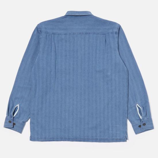 유니버셜웍스 긴팔 셔츠 유니버셜 웍스 롱슬리브 유틸리티  워시드 인디고 - UNIVERSAL WORKS