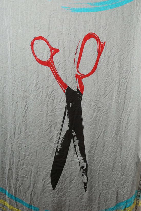  Yigal Azrouel 머플러/스카프 가위 스카프 그레이/틸/옐로우 - OTHER BRANDS