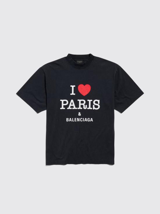 25SS 발렌시아가 반팔 티셔츠 764235TRVU91041 BLACK DOM