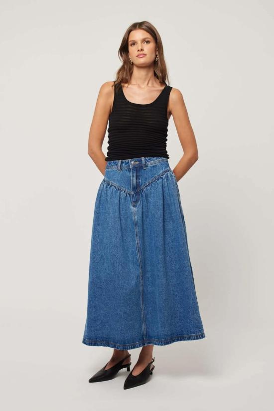  롤라스 미디 스커트 레오니 스커트 리버 블루