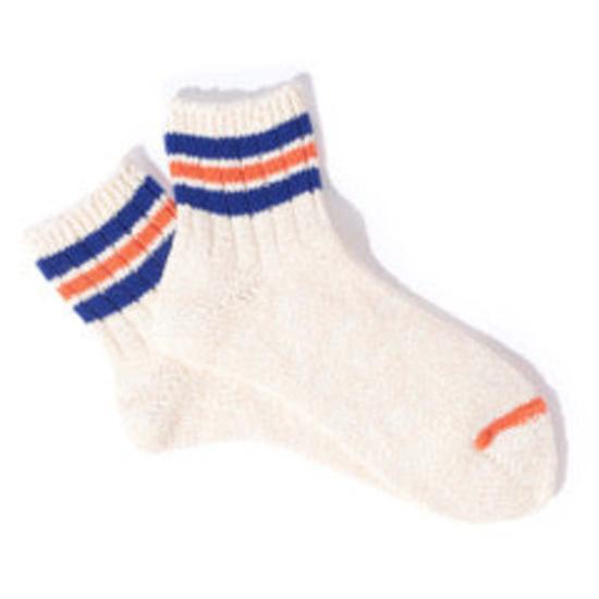  어나니머스 이즘 양말 Anonymous Ism 3라인 숏 슬럽 삭스 아이보리 X 블루 X 오거