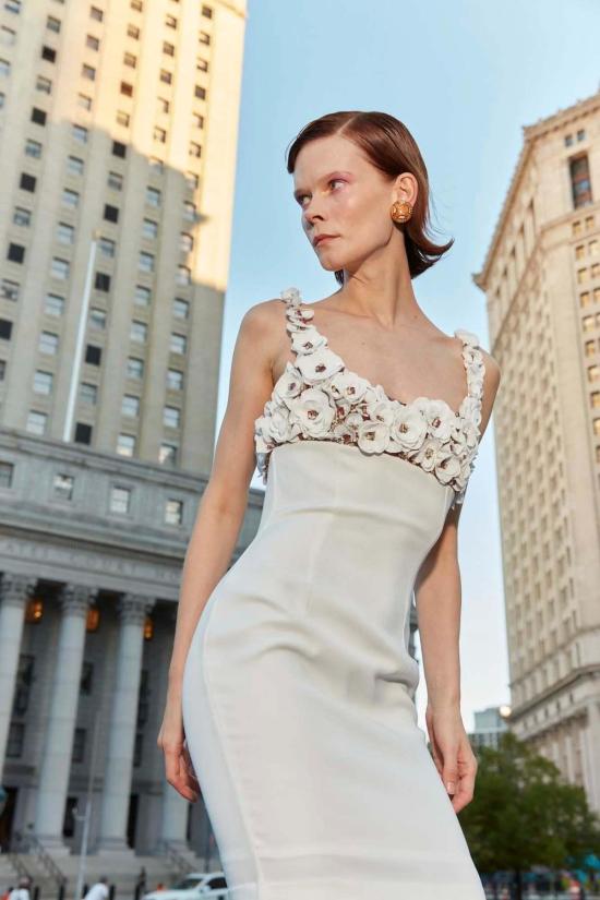  LA FUORI 롱 원피스 La Fuori 플로럴 미니 드레스 화이트