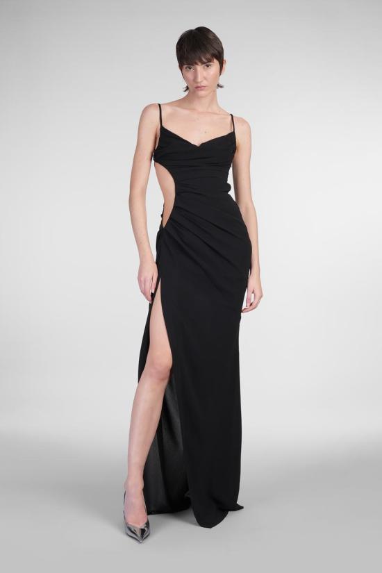 25SS 뮈글러 롱 원피스 410972 25P1RO1705369 Black - MUGLER