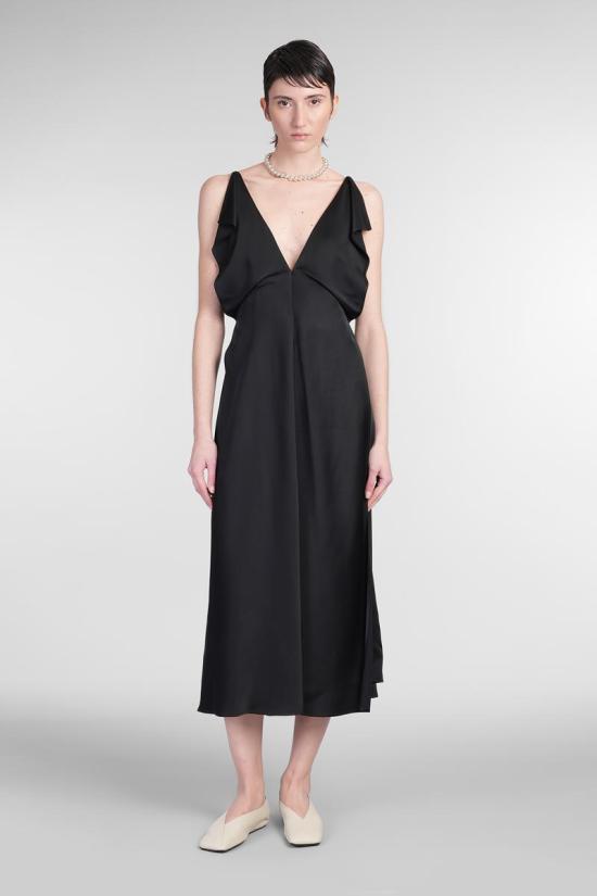 25SS 질샌더 미디 원피스 410697 J02CT0469J76018 Black