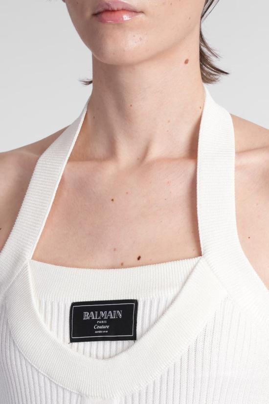 25SS 발망 미디 원피스 414859 EF1R4023KI10 WHITE - BALMAIN