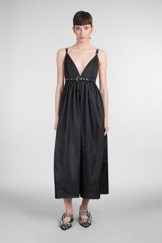 25SS 가니 미디 원피스 411918 W0030 Black