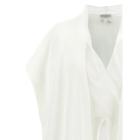25SS 브루넬로 쿠치넬리 블라우스 M19257716 C2723 WHITE - BRUNELLO CUCINELLI
