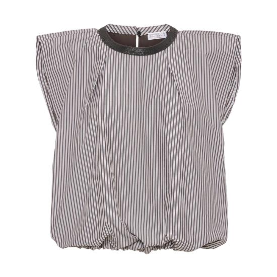 25SS 브루넬로 쿠치넬리 블라우스 MH768HE320 C003 BROWN WHITE