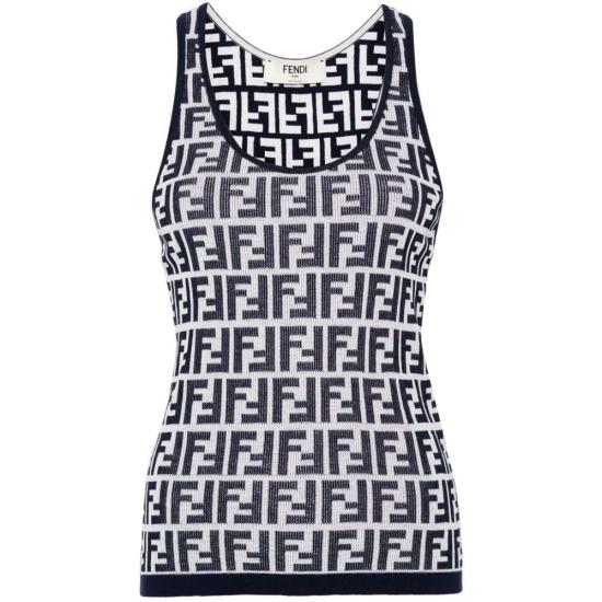 24FW 펜디 민소매 티셔츠 ASOT FZXC39 F1PO6 BLUE NEUTRALS