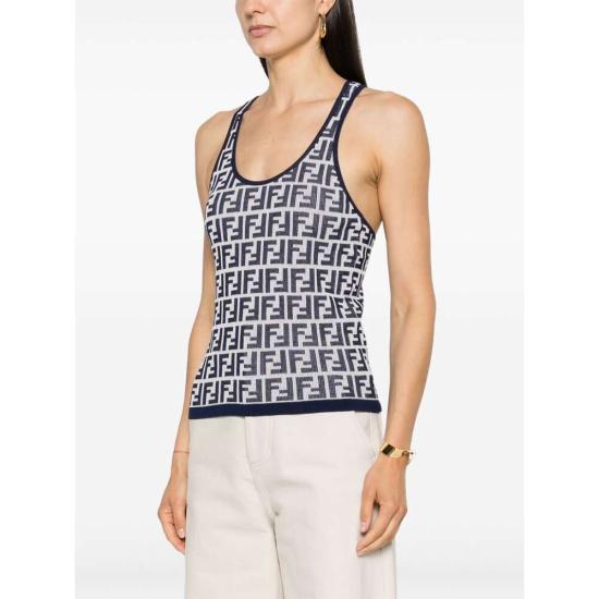 24FW 펜디 민소매 티셔츠 ASOT FZXC39 F1PO6 BLUE NEUTRALS - FENDI