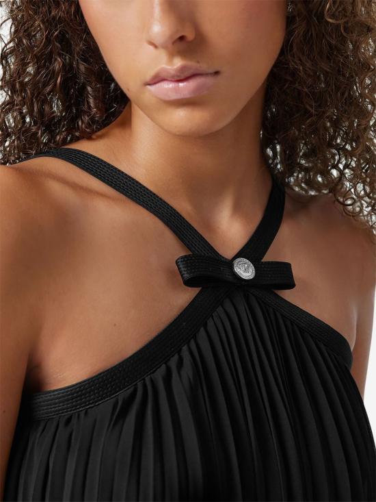 25SS 베르사체 미디 원피스 10176691A12759 1B000 Black - VERSACE