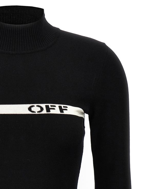 24FW 오프화이트 숏 원피스 OWHI099F24KNI00110011001 White Black - OFF WHITE