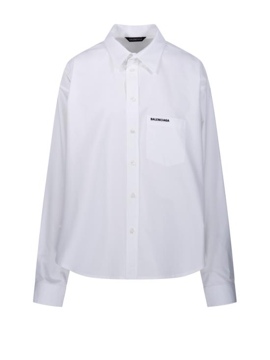 25SS 발렌시아가 셔츠 783793 TRM28 9000 WHITE