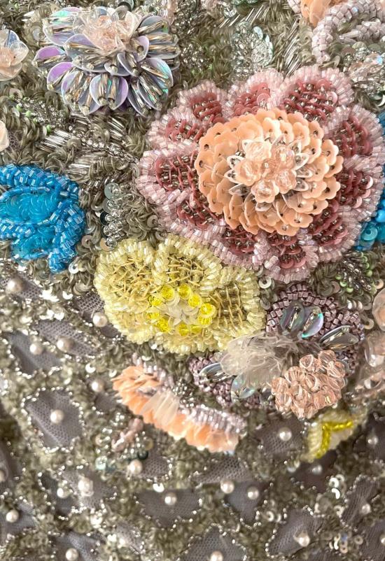  LA FUORI 민소매 티셔츠 La Fuori Flora 스팽글 탑 그레이 - OTHER BRANDS