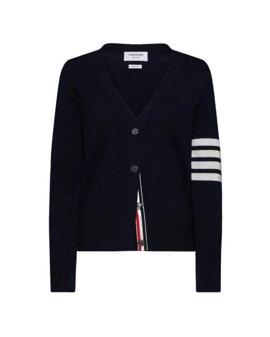  톰브라운 가디건 톰 브라운 울 릴렉스드 4바 V넥 카디건 네이비