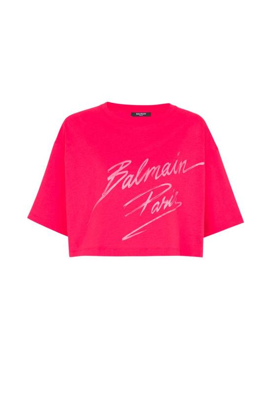 25SS 발망 반팔 티셔츠 EF0EE020BD01OKG FUCHSIA VIF FUCHSIA