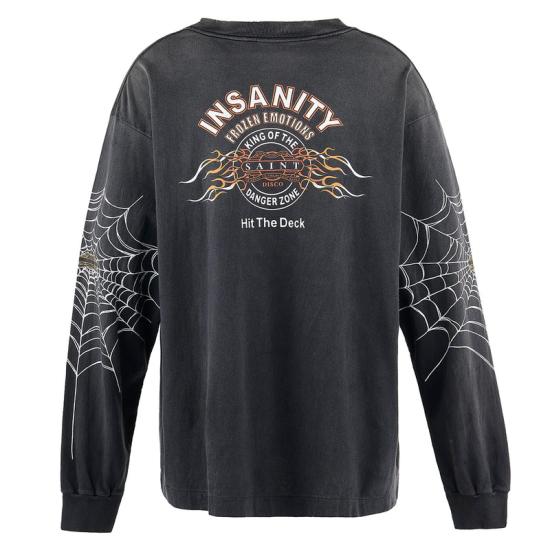 25SS 세인트 미카엘 긴팔 티셔츠 HR8C41BK BLACK - SAINT MXXXXXX