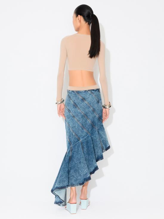 25SS 알라이아 미디 스커트 AA9J2283T535A 524 BLEU NEIGE - ALAIA