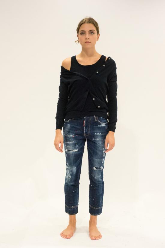 25FW 라 로즈 민소매 티셔츠 GDC22806C 2000 NERO - LA ROSE