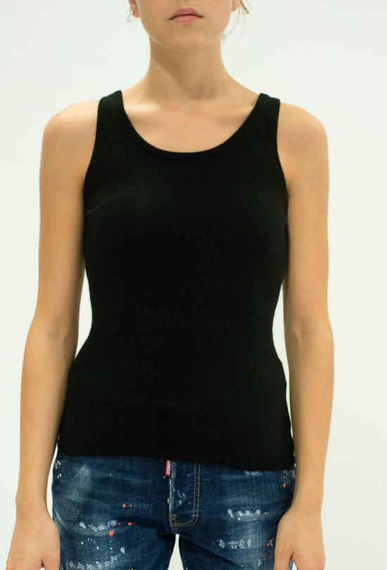 25FW 라 로즈 민소매 티셔츠 GDC22806C 2000 NERO