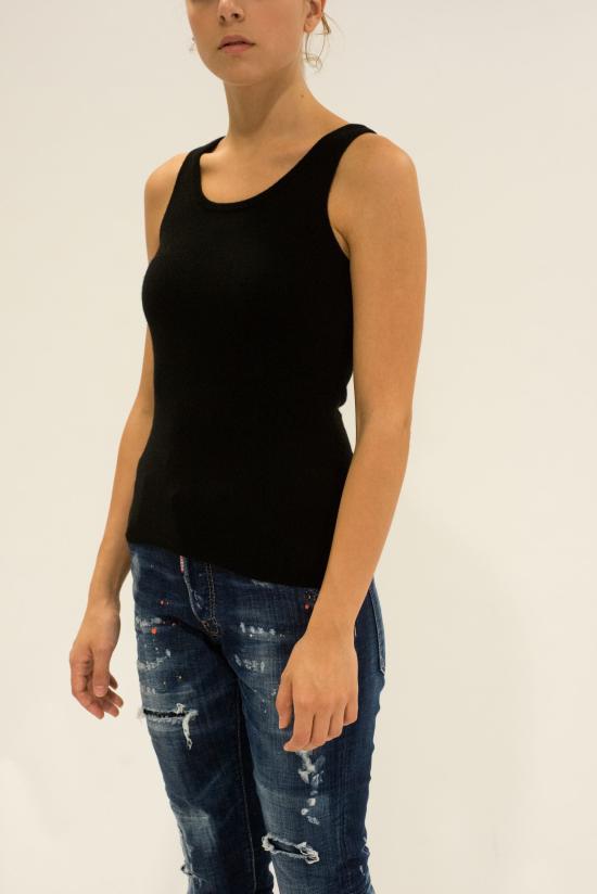 25FW 라 로즈 민소매 티셔츠 GDC22806C 2000 NERO - LA ROSE