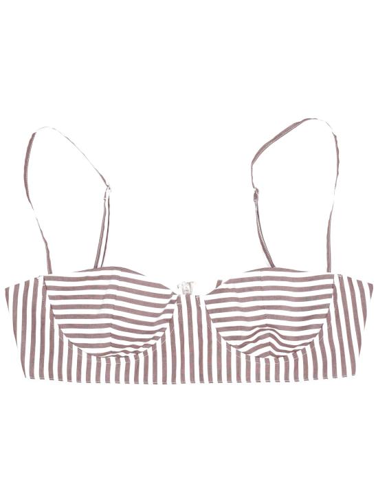 26SS 라 로즈 민소매 티셔츠 TP003001 BROWN STRIPES