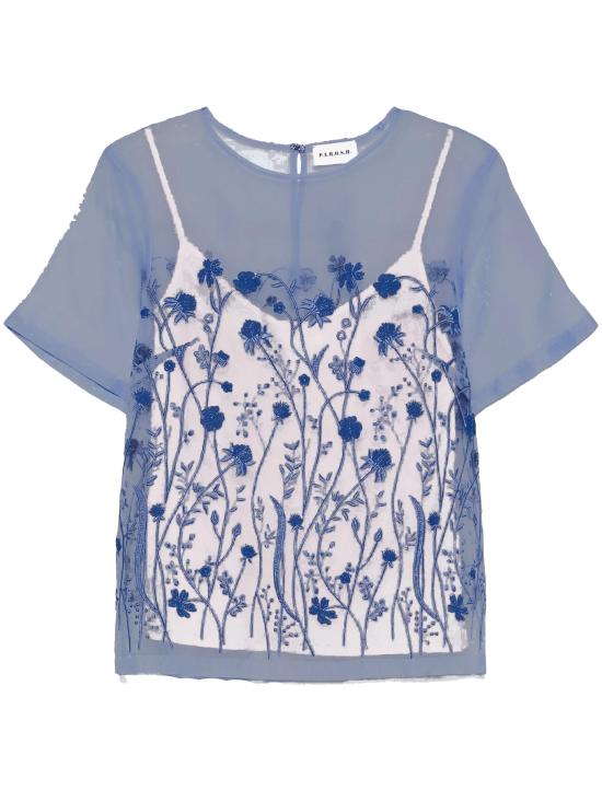 25SS 파로쉬 반팔 티셔츠 D313077SORGENTE 012 BLU