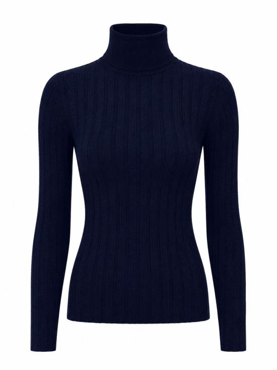 25FW 라 로즈 터틀넥 J01121 30098 Blue Navy