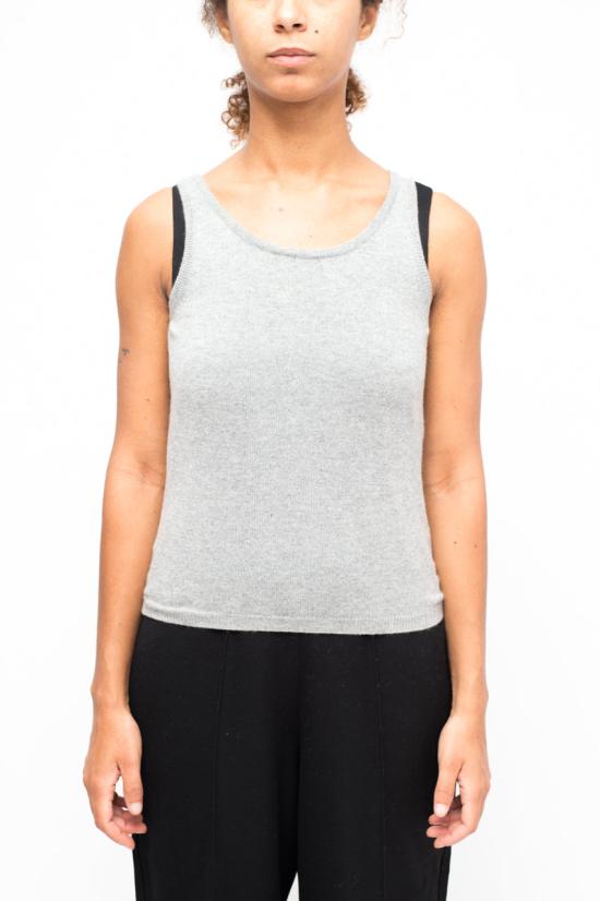 25FW 라 로즈 민소매 티셔츠 GDC22806C 21028 GRIGIO CHIARO