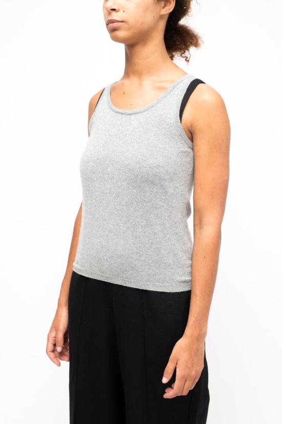 25FW 라 로즈 민소매 티셔츠 GDC22806C 21028 GRIGIO CHIARO - LA ROSE