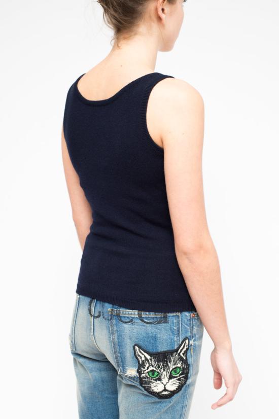 25FW 라 로즈 민소매 티셔츠 GDC22806C 20102 Blue Navy - LA ROSE