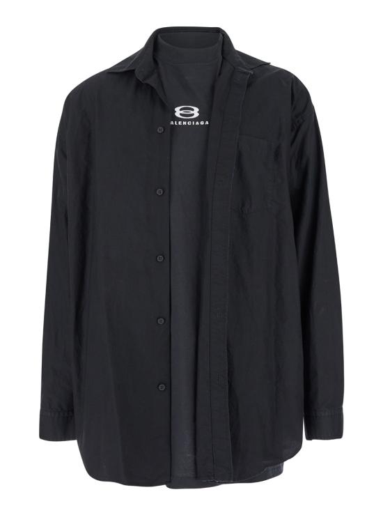 24FW 발렌시아가 긴팔 셔츠 794656TNM601000 Black