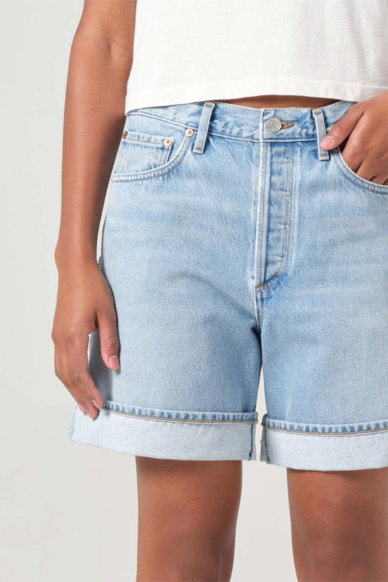  에이골디 데님 숏팬츠 아골드 데임 커프드 숏 텐션 - AGOLDE