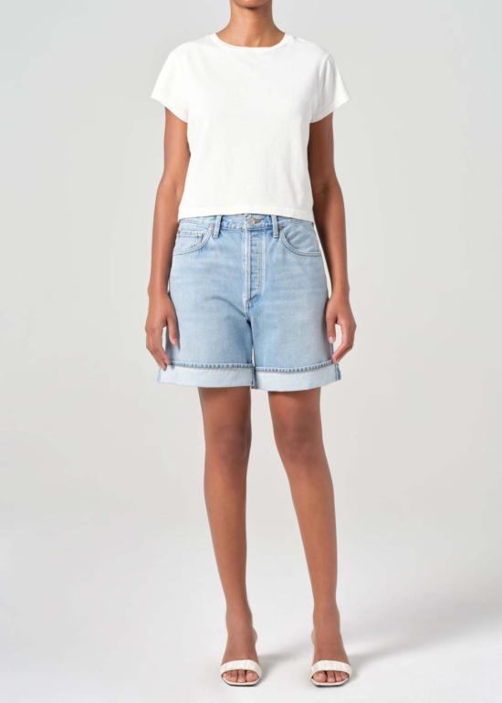  에이골디 데님 숏팬츠 아골드 데임 커프드 숏 텐션 - AGOLDE