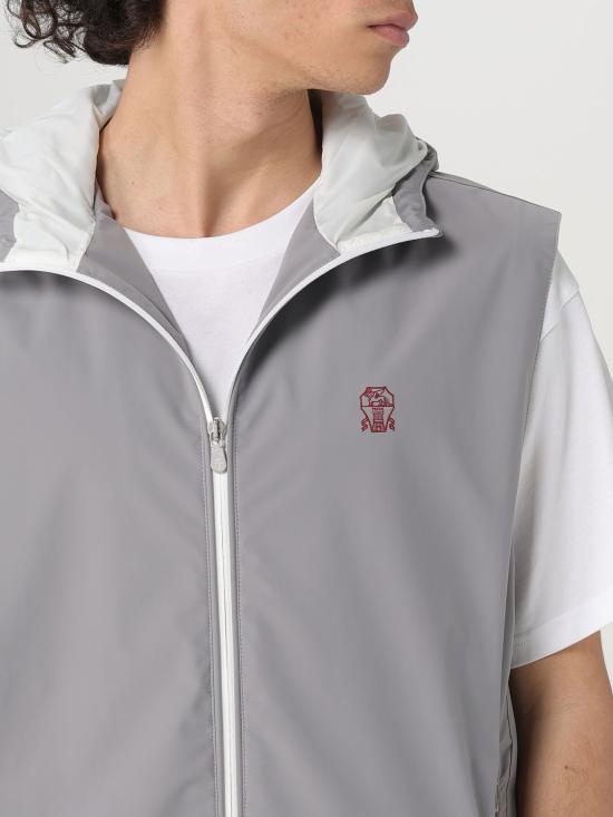 26SS 브루넬로 쿠치넬리 멤브레인 나일론 웨이스트코트 MM49A7450G C1704 GREY DOM - BRUNELLO CUCINELLI