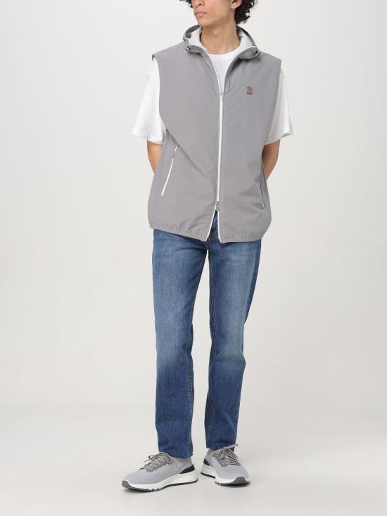 26SS 브루넬로 쿠치넬리 멤브레인 나일론 웨이스트코트 MM49A7450G C1704 GREY DOM - BRUNELLO CUCINELLI